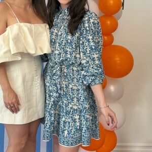 Real Max Studio Blue and White Floral Mini Dress -worn once